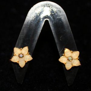 Flower Charm Clip on Earrings